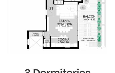 Departamento en 3 de Febrero al 600